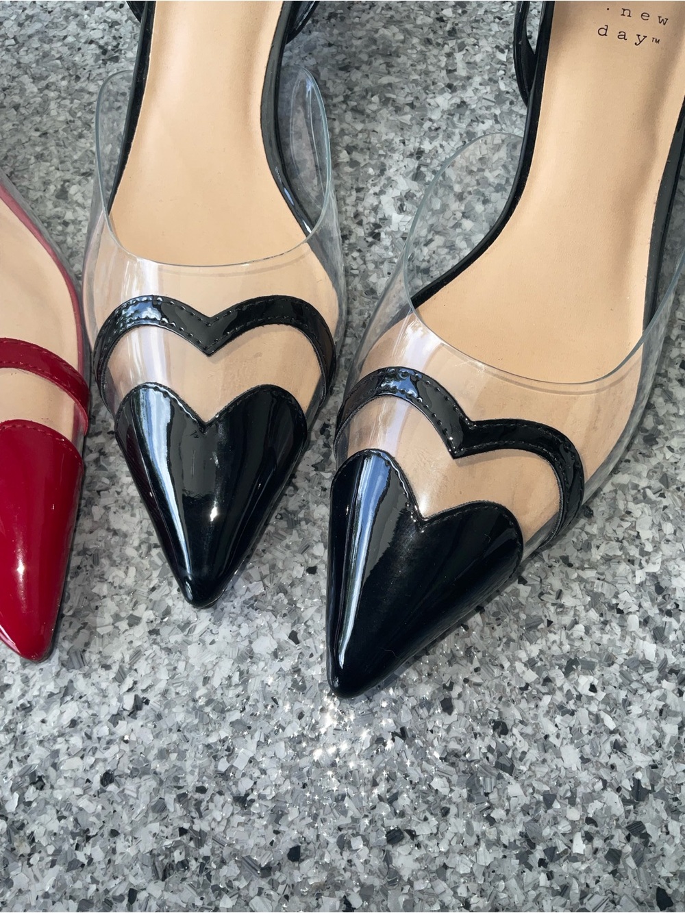 a new day Red and Black Pointed Slingback Kitten Heels - Picture 2 of 5
